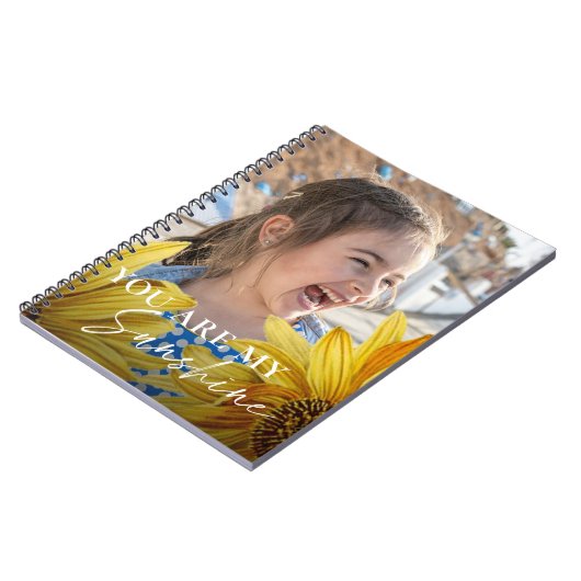 かわいい明るい黄色のひまわり私の太陽の光 ノートブック (左側)