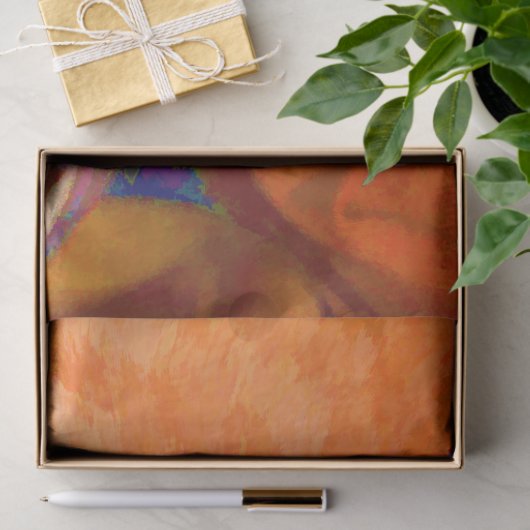 かわいい明るおもしろいいオレンジのタビーキャットデコパージュ 薄葉紙 (ギフト)