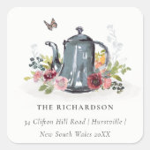 かわいい明エレガントるいバラフローラティーポットアドレス スクエアシール (正面)