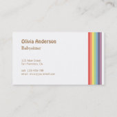 かわいい星および虹のベビーシッターをする名刺 名刺 (裏面)