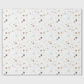 かわいい星とハートラッピング紙 ラッピングペーパー (フラット)