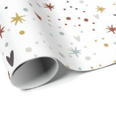 かわいい星とハートラッピング紙 ラッピングペーパー (ロールコーナー)