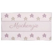 かわいい星と名前をカスタムするオンピンク 枕カバー (正面)