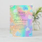 かわいい星と雲レインボーホログラフィー 招待状 (スタンド正面)