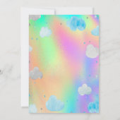 かわいい星と雲レインボーホログラフィー 招待状 (裏面)