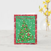 かわいい星のフレンチブルドッグクリスマスツリー カード (黄色い花)