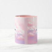 かわいい星ピンクの雲のコンボマグカップ マグカップ (中央)