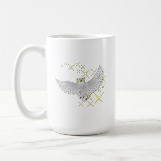 かわいい星フクロウアート コーヒーマグカップ (左)