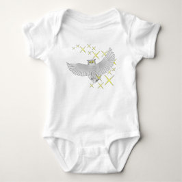 かわいい星フクロウTシャツ ベビーボディスーツ
