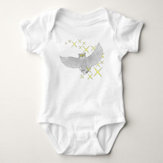 かわいい星フクロウTシャツ ベビーボディスーツ