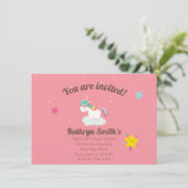 かわいい星付き虹の一角獣。誕生日. 招待状 (スタンド正面)