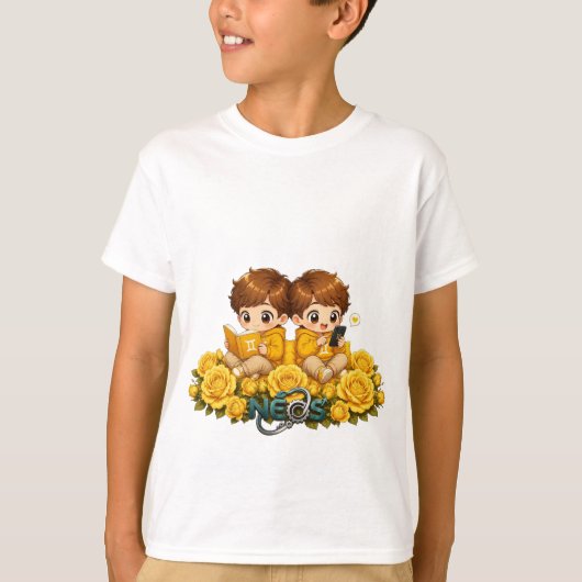 かわいい星座のネオス双子座 Tシャツ (正面)