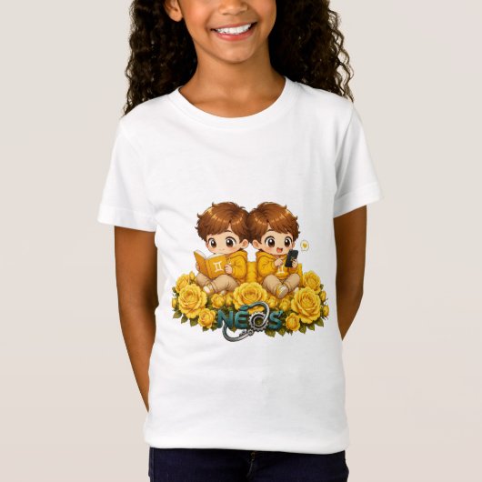 かわいい星座のネオス双子座 Tシャツ (正面)