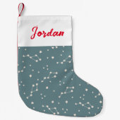 かわいい星座の空のパターン スモールクリスマスストッキング (正面)