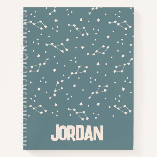 かわいい星座の空のパターン ノートブック (正面)