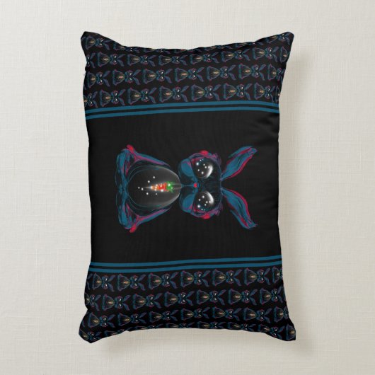 かわいい星明かりの目ウサギinヨガポーズ瞑想 アクセントクッション (正面(垂直))