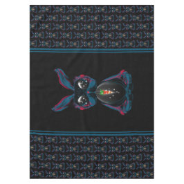 かわいい星明かりの目ウサギinヨガポーズ瞑想 テーブルクロス