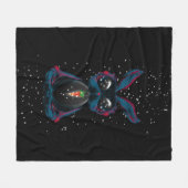 かわいい星明かりの目ウサギinヨガポーズ瞑想 フリースブランケット (正面(横))