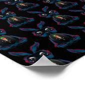 かわいい星明かりの目ウサギinヨガポーズ瞑想 ポスター (角)