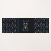 かわいい星明かりの目ウサギinヨガポーズ瞑想 ヨガマット (裏面(横))