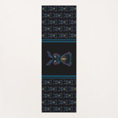 かわいい星明かりの目ウサギinヨガポーズ瞑想 ヨガマット (正面)