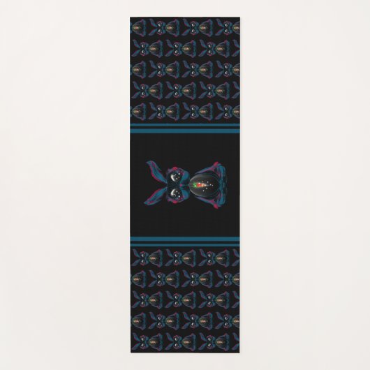 かわいい星明かりの目ウサギinヨガポーズ瞑想 ヨガマット (正面)