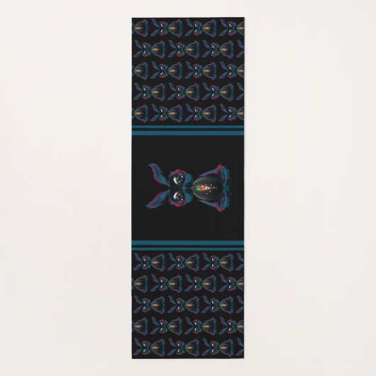 かわいい星明かりの目ウサギinヨガポーズ瞑想 ヨガマット (裏面)