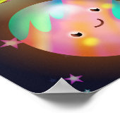 かわいい星空の宇宙宇宙惑星 ポスター (角)