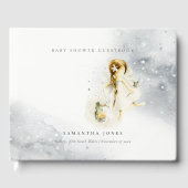 かわいい星空の魔法の水の色フェアリー赤ちゃんシャワー ゲストブック (正面)