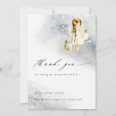 かわいい星空の魔法の水の色フェアリー赤ちゃんシャワー サンキューカード (正面)