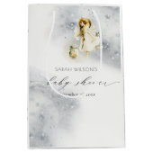 かわいい星空の魔法の水の色フェアリー赤ちゃんシャワー ミディアムペーパーバッグ (正面)