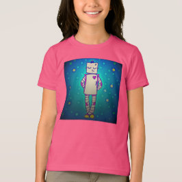 かわいい星空ロボット女子シャツ Tシャツ