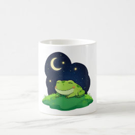 かわいい星空観察カエル かわいい夜空デザイン コーヒーマグカップ