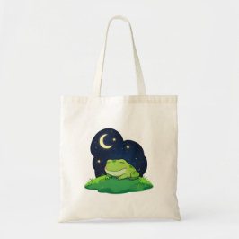 かわいい星空観察カエル かわいい夜空デザイン トートバッグ
