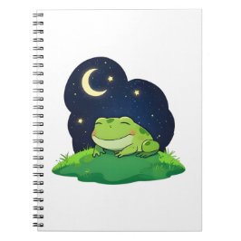かわいい星空観察カエル かわいい夜空デザイン ノートブック