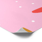 かわいい星虹ピンクのパターン ポスター (角)