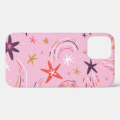 かわいい星虹ピンクのパターン Case-Mate iPhoneケース (裏面 (横))