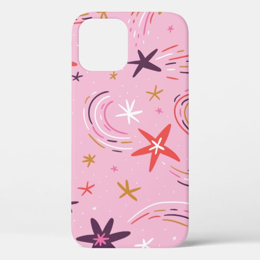 かわいい星虹ピンクのパターン Case-Mate iPhoneケース (裏面)