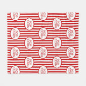 かわいい映画の夜ポップコーン赤い白い毛布 フリースブランケット (正面(横))