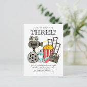 かわいい映画ナイトシネマウォッチパーティー子供の誕生日 ポストカード (スタンド正面)