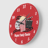 かわいい映画ポップコーンをネームシアターに追加 ラージ壁時計 (傾斜)
