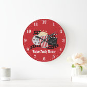 かわいい映画ポップコーンをネームシアターに追加 ラージ壁時計 (ホーム)