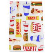 かわいい映画館のパーティータイル ミディアムペーパーバッグ (裏面)