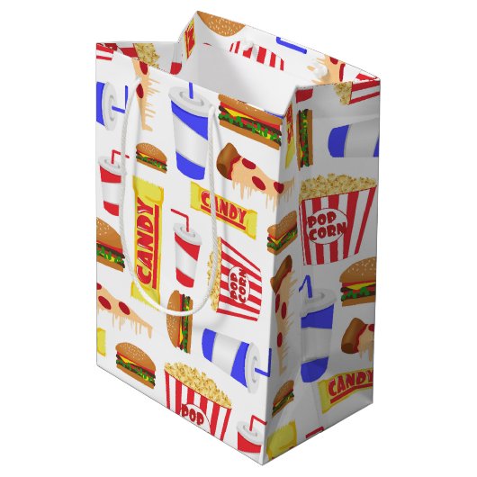 かわいい映画館のパーティータイル ミディアムペーパーバッグ (裏面アングル)