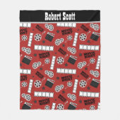 かわいい映画館のホームデッキ フリースブランケット (正面)