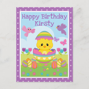 かわいい春のイースター チョコレート卵の誕生日 ポストカード