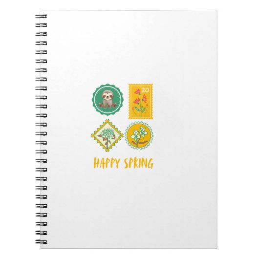 かわいい春のスタンプのナマケモノ ノートブック (正面)