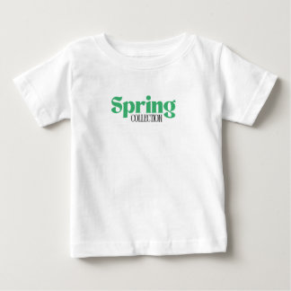 かわいい春のタイポグラフィベビーTシャツ | 季節のキ ベビーTシャツ