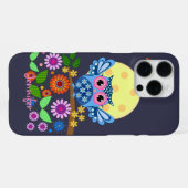 かわいい春のフクロウとカスタム名前 iPhoneケース (裏面横)