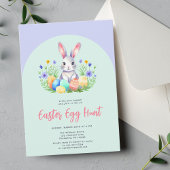 かわいい春の子供イースター パーティー招待状 シーズンカード